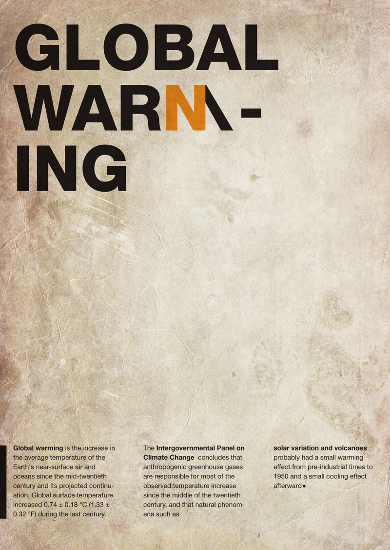 Global Warming Warning Typography