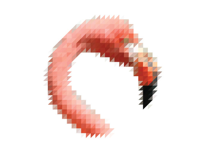 Sliced Pixel Flamingo Victor van Gaasbeek