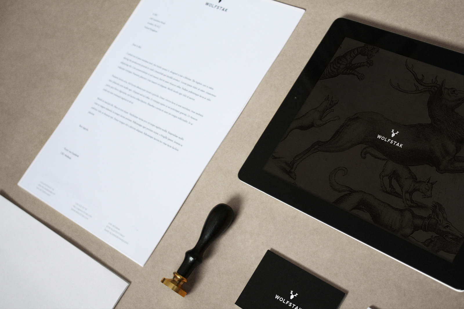 wolfstak stationary branding